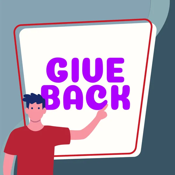 Text Caption Presenting Give Back Business Concept Act Giving Someone — Foto Stock