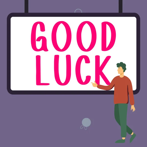 Sign Displaying Good Luck Conceptual Photo Positive Fortune Happy Outcome — Stok fotoğraf