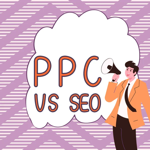 Writing Displaying Text Ppc Seo Word Written Pay Click Search — 스톡 사진