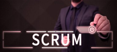 Kavramsal gösterim Scrum, kavramsal anlamı oyun yazısının yazılı karakterlerinden farklı olarak el yazısı