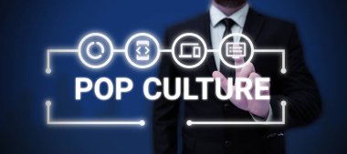Writing displaying text Pop Culture, Word Written on describes the lifestyle and tastes of the majority of mostly younger people
