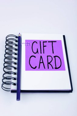 Text sign showing Gift Card, Business idea A present usually made of paper that contains your message