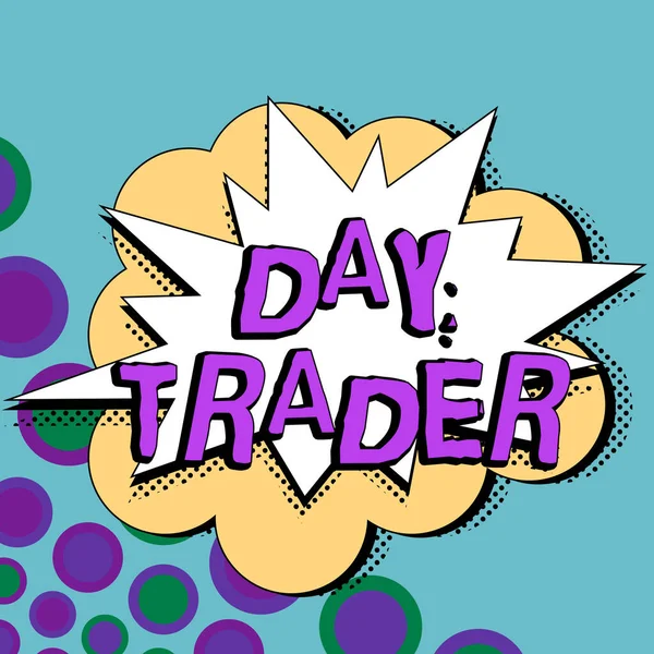 Text Showing Inspiration Day Trader Concept Meaning Person Buy Sell — Zdjęcie stockowe