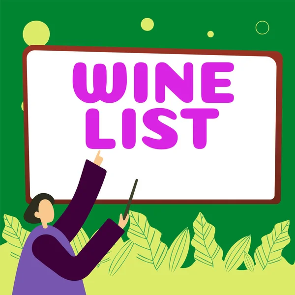 Handwriting Text Wine List Conceptual Photo Menu Wine Selections Purchase — Stok fotoğraf