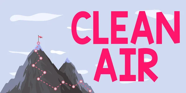 Text caption presenting Clean Air, Business concept air that has no harmful levels of dirt and chemicals in it