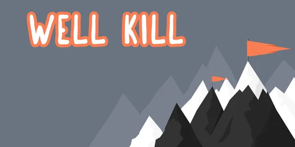 Text Sign Showing Well Kill Concept Meaning Placing Column Heavy — Stockfoto