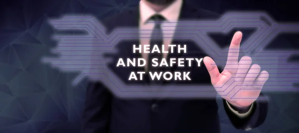 Szöveg Kijelzése Munkahelyi Egészség Biztonság Word Secure Eljárások Megakadályozzák Balesetek — Stock Fotó