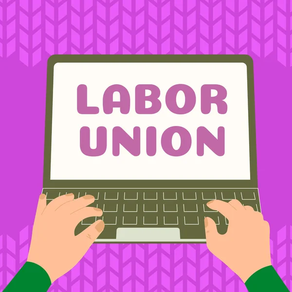 Konceptuell Bildtext Labor Union Konceptuella Fotobestämmelser Arbetstagares Rättigheter Och Skyldigheter — Stockfoto