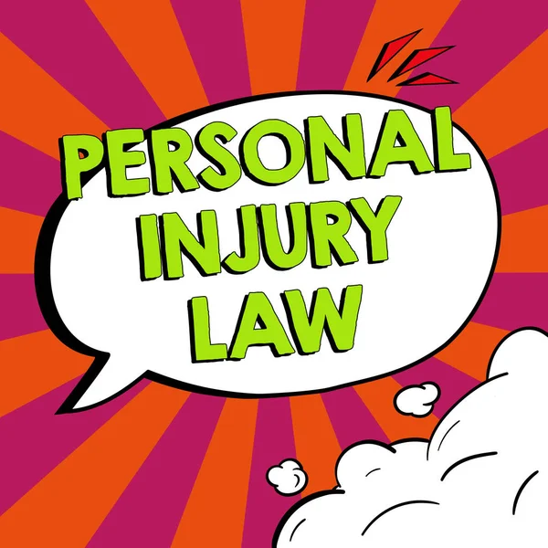 Inspiration showing sign Personal Injury Law, Word Written on being hurt or injured inside work environment