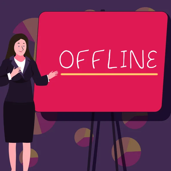 Textzeichen Das Zeigt Dass Offline Business Ansatz Nicht Direkt Mit — Stockfoto