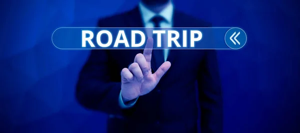 Writing Displaying Text Road Trip Conceptual Photo Roaming Places Definite — Stockfoto