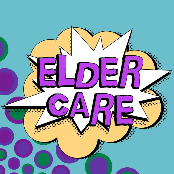 Text showing inspiration Elder Care, Business concept the care of older people who need help with medical problems