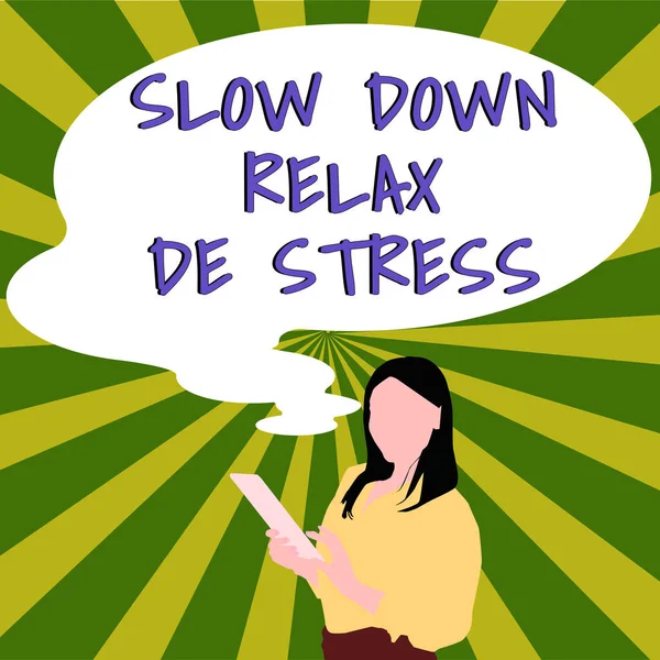 Text Showing Inspiration Slow Relax Stress Business Idea Have Break — Fotografia de Stock