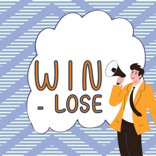 Sign Displaying Win Lose Word Written Conflict Promoting Processes Occur — Stockfoto
