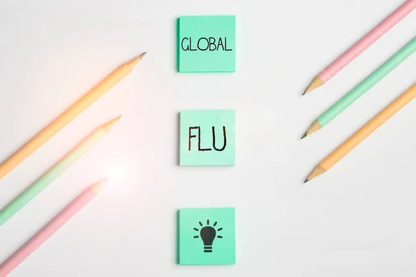 Text Sign Showing Global Flu Business Concept Common Communicable Illness — Foto Stock