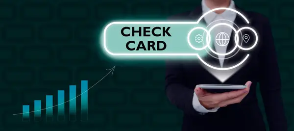 Conceptual Caption Check Card Business Approach Allows Account Holder Access — Stockfoto