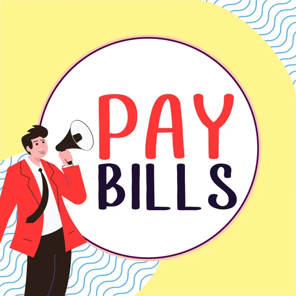 Inspiration Showing Sign Pay Bills Business Concept List Expenses Paid — Φωτογραφία Αρχείου