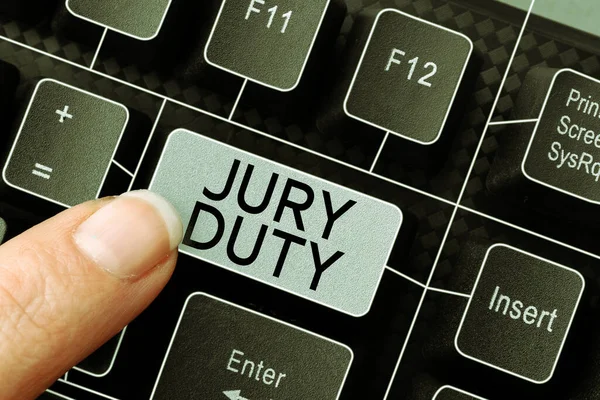 Handwriting Text Jury Duty Word Written Obligation Period Acting Member — Zdjęcie stockowe