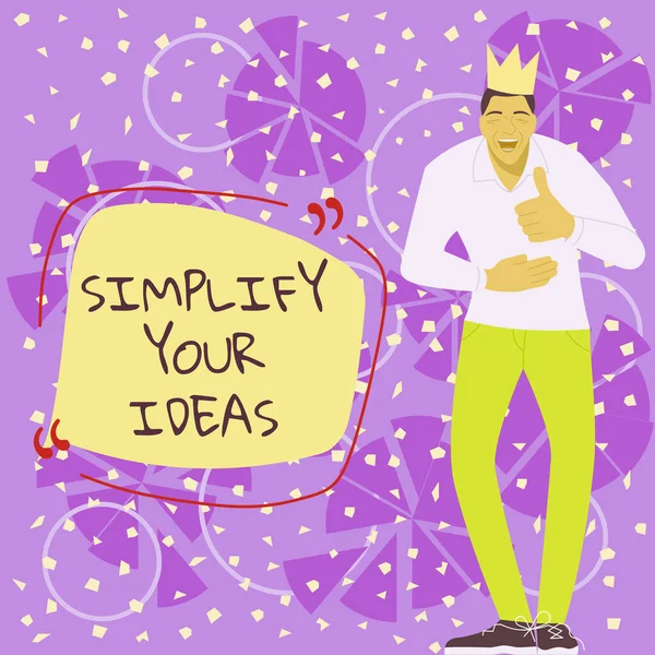 Text Sign Showing Simplify Your Ideas Business Approach Make Simple —  Fotos de Stock