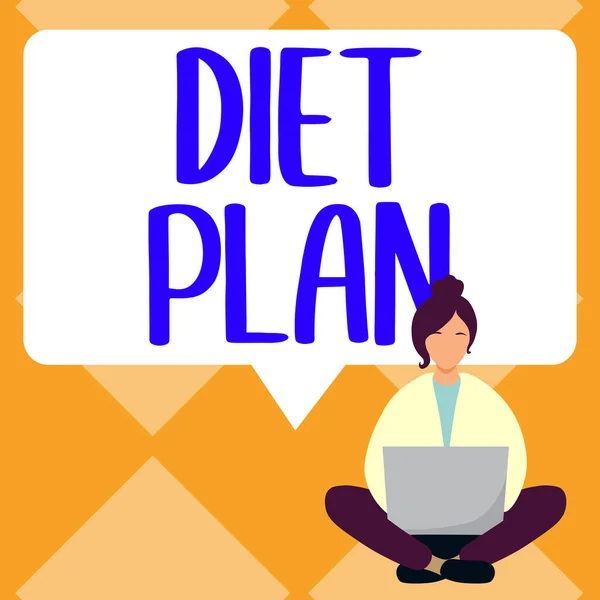 Text Showing Inspiration Diet Plan Word Written Use Specific Intake — Photo