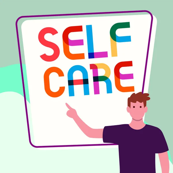 Exibição Conceitual Self Care Visão Geral Negócio Conforto Seu Próprio — Fotografia de Stock