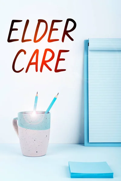 Sign Displaying Elder Care Concept Meaning Care Older People Who — Zdjęcie stockowe