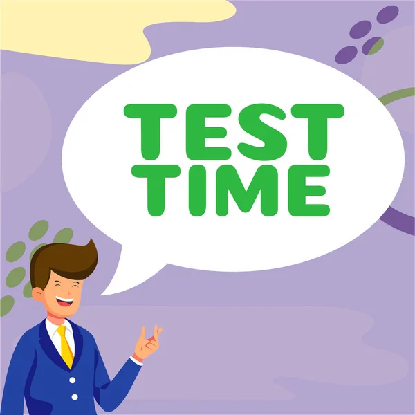 Text Sign Showing Test Time Word Moment Take Examination Grade — Fotografia de Stock