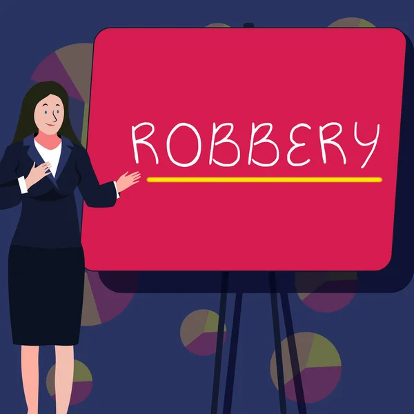 Handwriting Text Robbery Conceptual Photo Action Taking Property Unlawfully Person — Fotografia de Stock