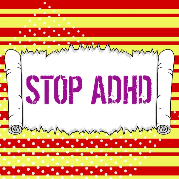 Conceptual Display Stop Adhd Business Approach Put End Mental Health — Foto de Stock