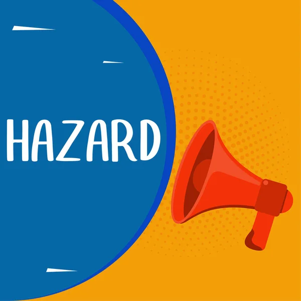 Handwriting Text Hazard Word Account Statement Describing Danger Risk — Zdjęcie stockowe