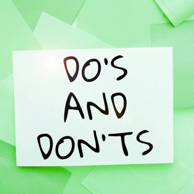 Conceptual caption Dos And Don Ts, Business idea Confusion in ones mind about something