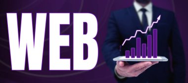 Conceptual caption Web, Business showcase a system of Internet servers that support specially formatted documents