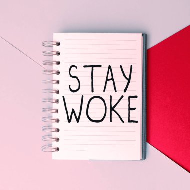 Metin yazma Kal Uyanık kalma, iş şovu çevrenizin ve diğer şeylerin farkında olmak