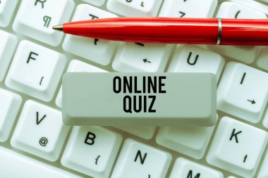 Text showing inspiration Online Quiz, Concept meaning game or a mind sport that are published on the Internet