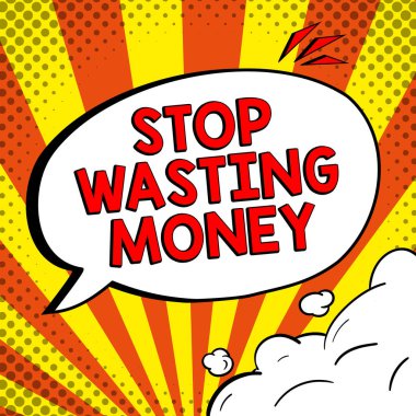 Metin gösterimi yazılıyor Para, İş yaklaşımını harcamayı bırakın kişi veya gruba kaydetmeye başlamalarını ve akıllıca kullanmalarını tavsiye edin