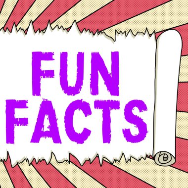 Eğlenceli Gerçeklerin gösterildiği işaret, bilgi parçalarını içeren kısa ilginç bilgi ıvır zıvırı için sözcük