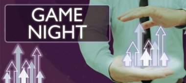 Handwriting text Game Night, Conceptual photo event in which folks get together for the purpose of getting laid