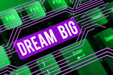 Conceptual caption Dream Big, Word for To think of something high value that you want to achieve