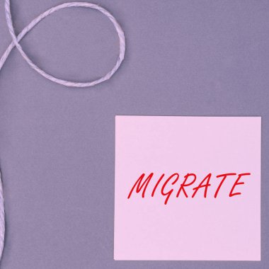 El yazısı metni taşı, bir ülkeden diğerine taşınmak veya seyahat etmek için iş yaklaşımı