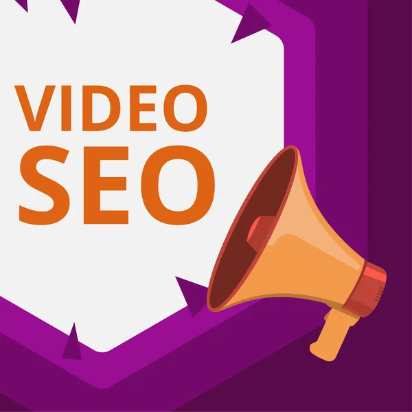 Sign Displaying Video Seo Concept Meaning Process Improving Ranking Visibility — 스톡 사진