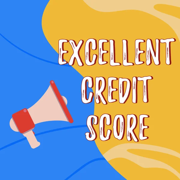 Sign Displaying Excellent Credit Score Conceptual Photo Persons Report Financial — Zdjęcie stockowe