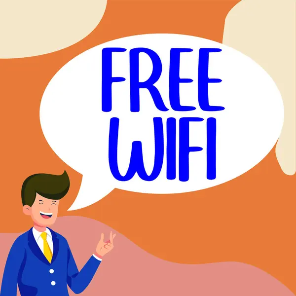 Концептуальний Дисплей Free Wifi Огляд Бізнесу Дозволяє Підключитися Інтернету Громадських — стокове фото
