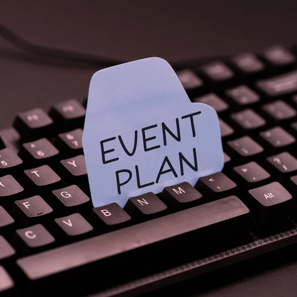 Text Sign Showing Event Plan Business Idea Process Managing Project — Photo