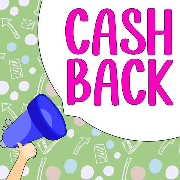 Text Bildtext Presenterar Cash Back Word För Incitament Erbjuds Köpare — Stockfoto
