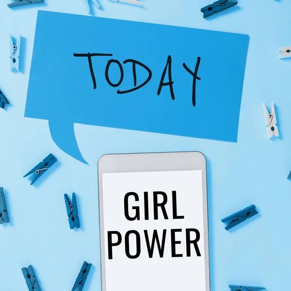 Text Caption Presenting Girl Power Word Assertiveness Self Confidence Shown — Stock fotografie