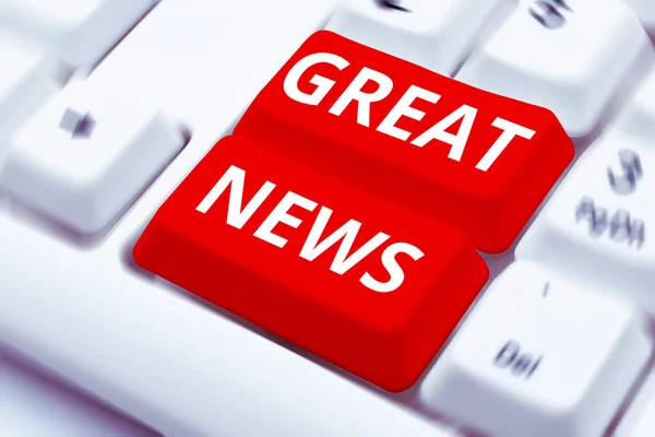 Text Caption Presenting Great News Business Approach Someone Something Positive — Stockfoto