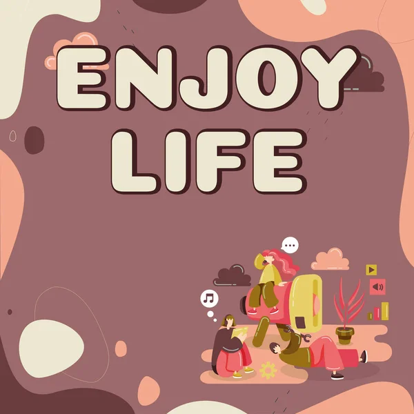Handwriting Text Enjoy Life Concept Meaning Any Thing Place Food — Stockfoto
