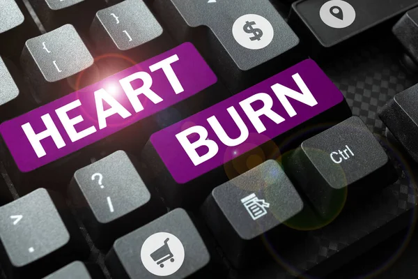 Inspiration Showing Sign Heart Burn Concept Meaning Burning Sensation Pain — Stock fotografie