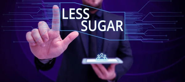 Conceptual Caption Less Sugar Business Approach Lower Volume Sweetness Any — Stockfoto