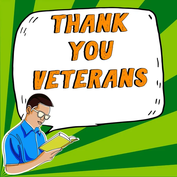 Text sign showing Thank You Veterans, Conceptual photo Expression of Gratitude Greetings of Appreciation